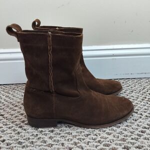 Frye Womens Cara Short Ankle Boot Suede Leather Pull On
